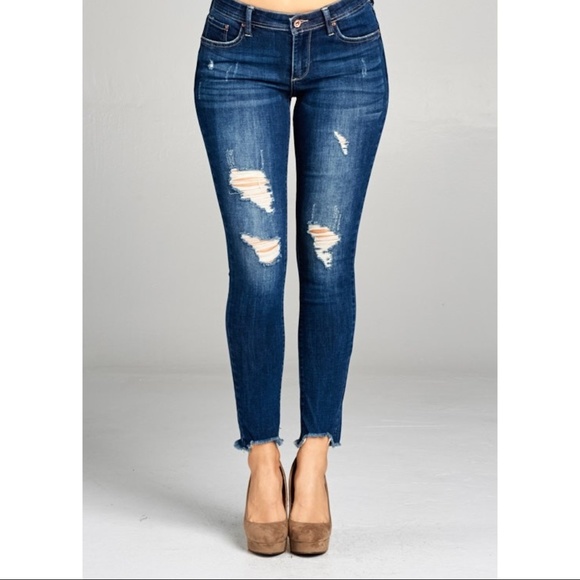 Glam Girl Fashion Denim - NWT Ankle Skinny Distressed Jean